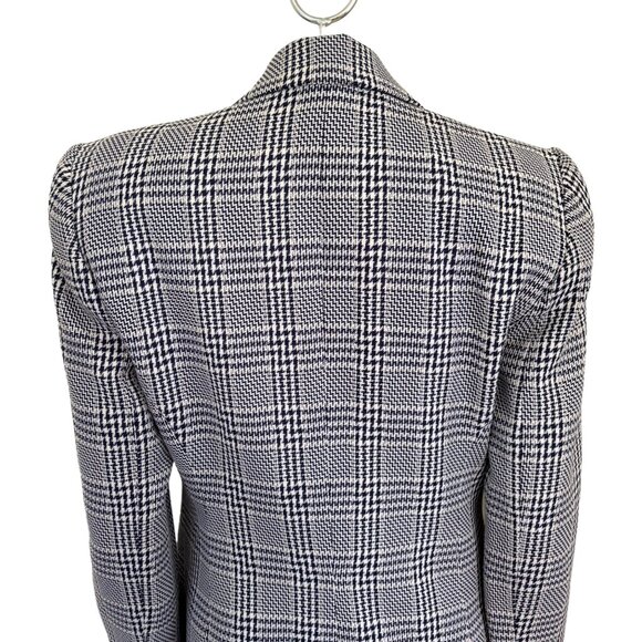VTG 80s RAFAEL Houndstooth Plaid Double Breasted Structured Blazer SZ 6 - Picture 5 of 14